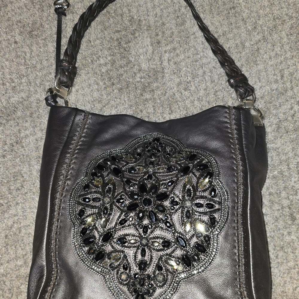 Brighton Anju Black Sequin Bucket Bag Approx. 14x12x4